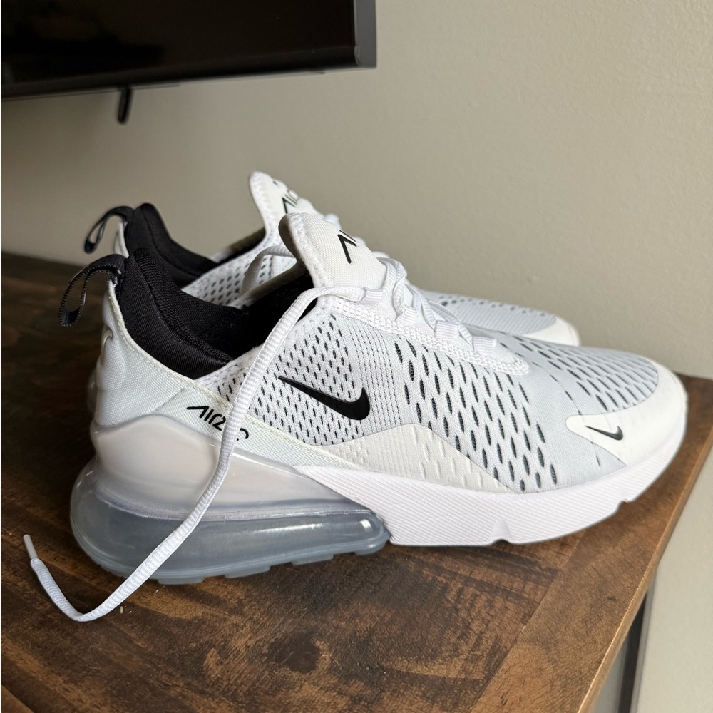 Nike Air Max 270 White and Black Athletic Shoes